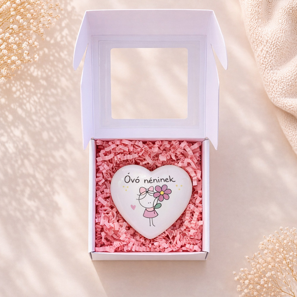 Pedagógus ajándék - személyre szabható kis szív díszdobozban