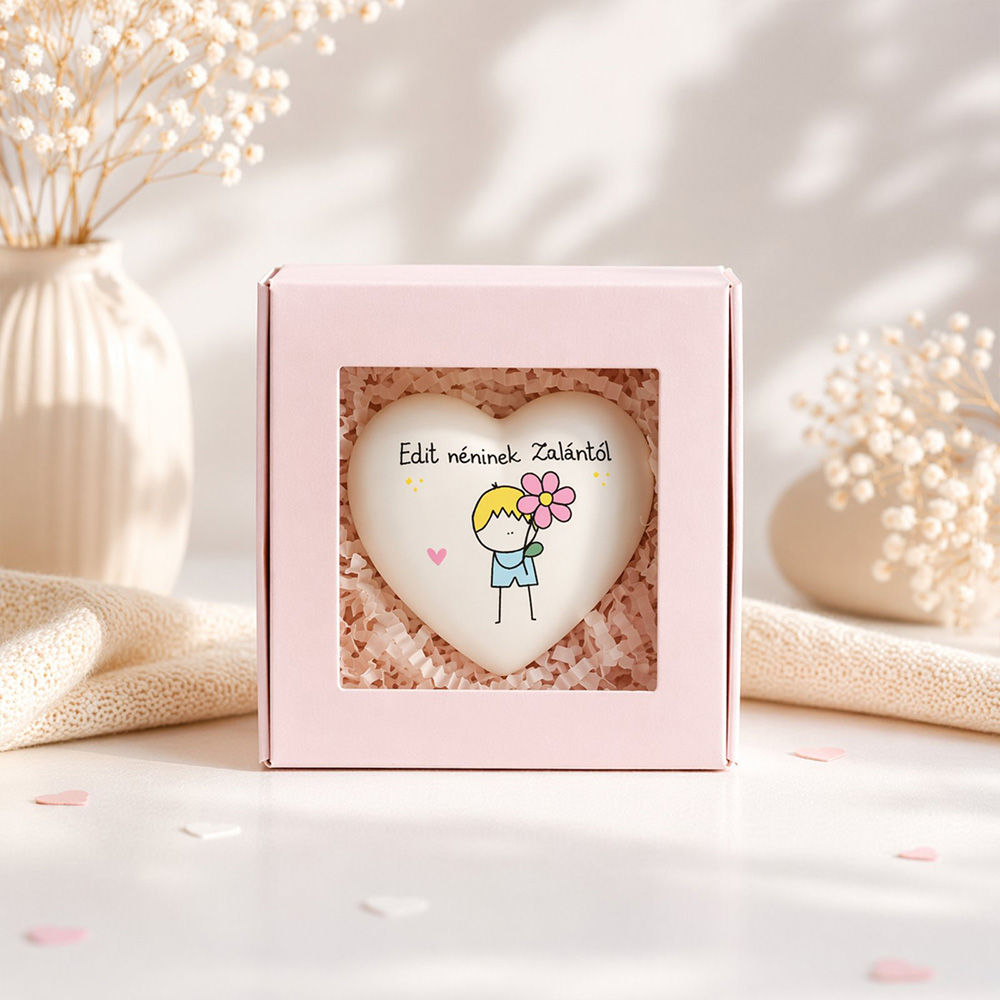 Alternative view of Ajándék pedagógusoknak - személyre szabható szív díszdobozban