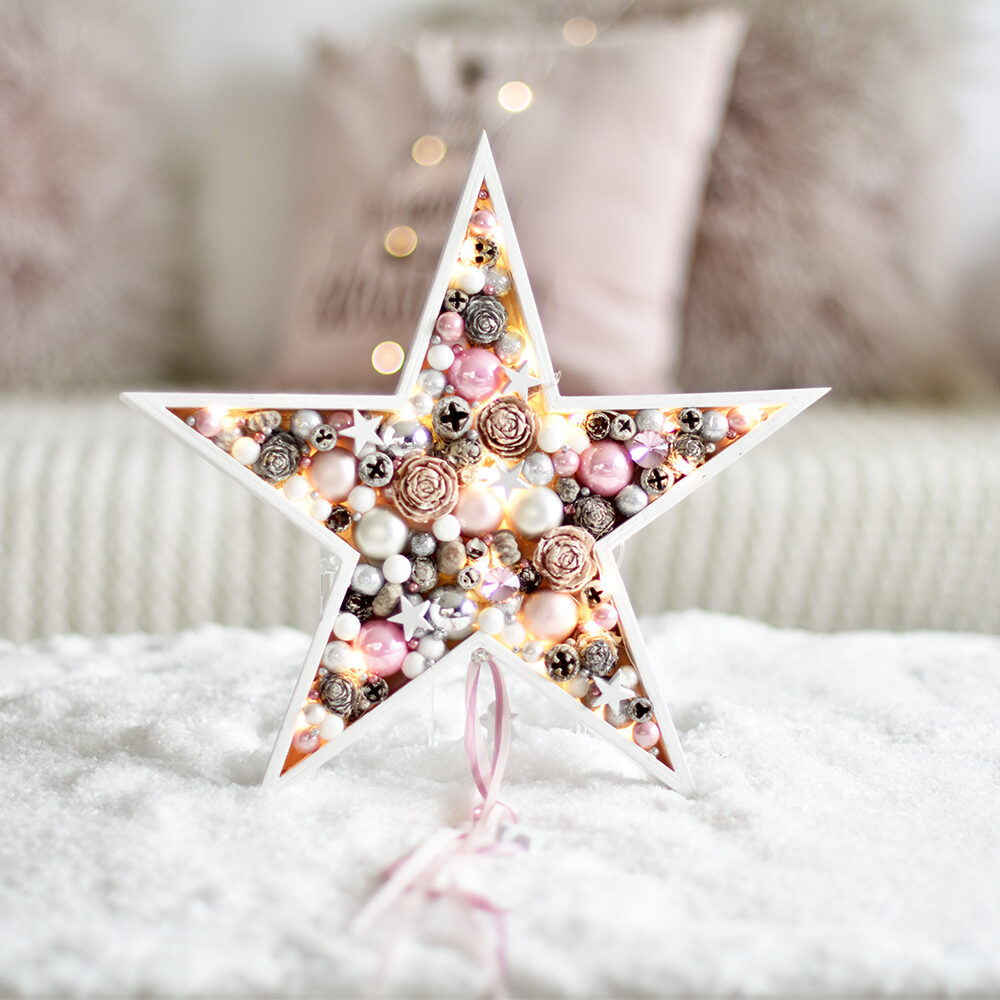 Karácsonyi ötlet - púder világítós fa csillag