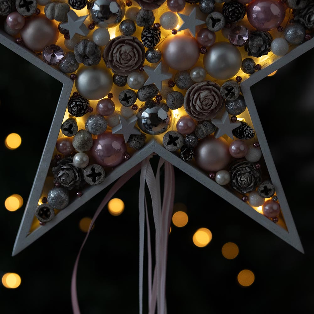 Karácsonyi ötlet - púder világítós fa csillag