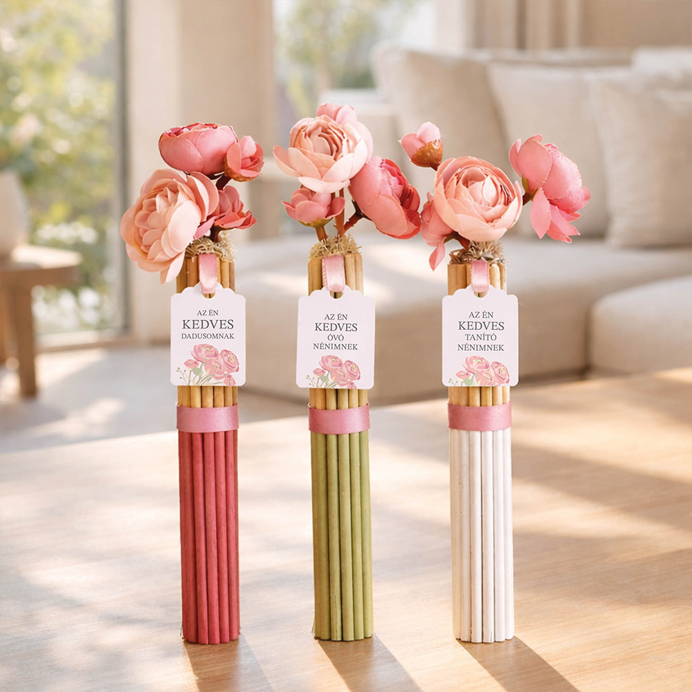 Pedagógus ajándék - rattan pálcás boglárka