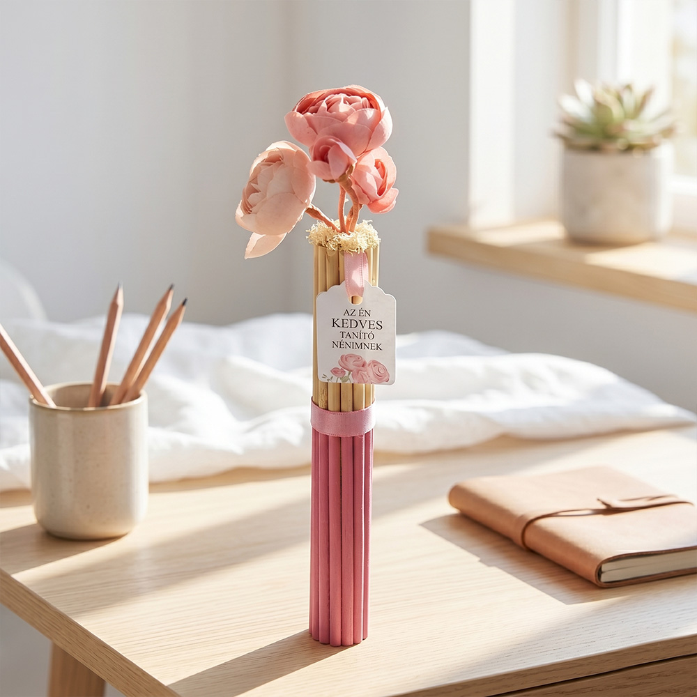 Pedagógus ajándék - rattan pálcás boglárka