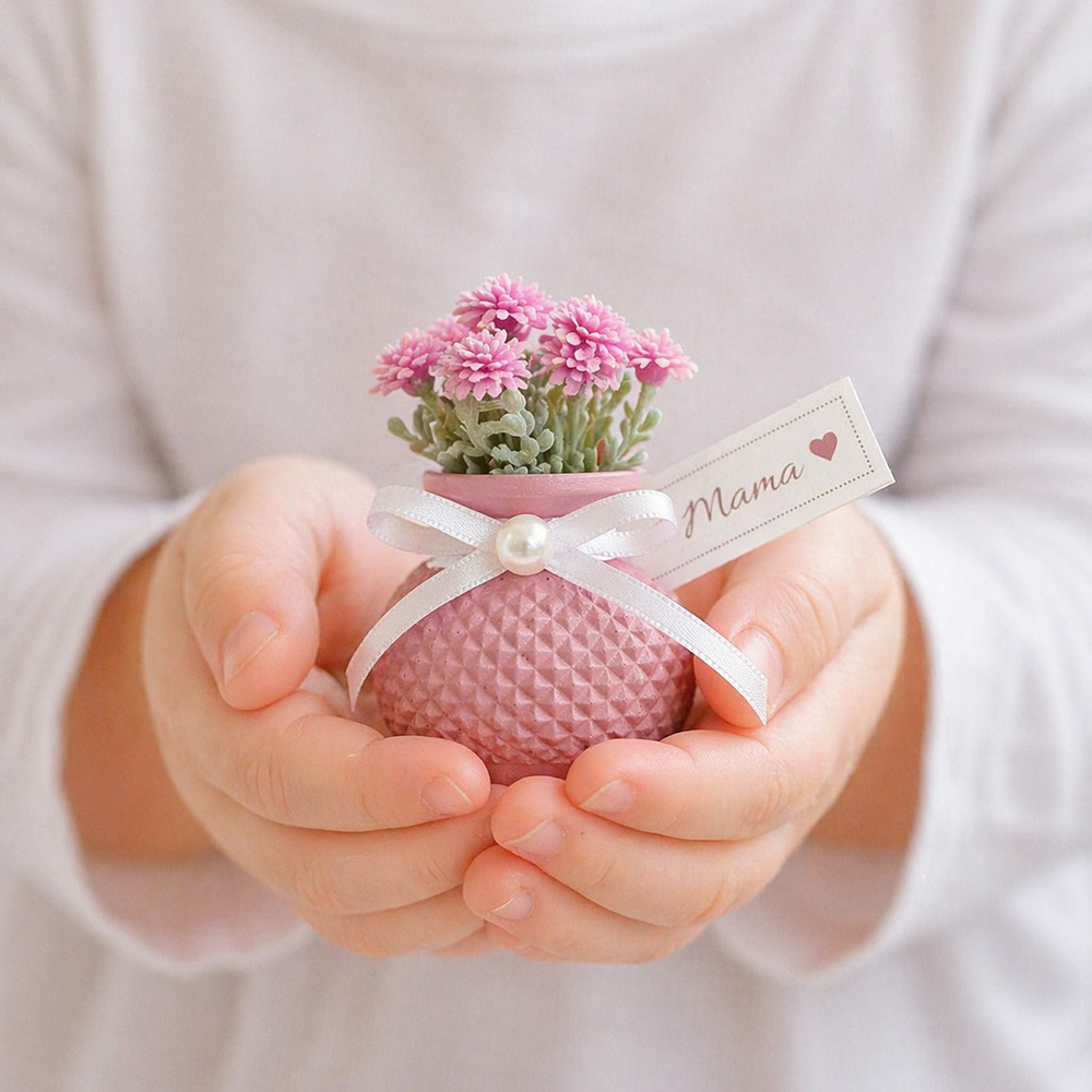 Anyák napi hűtőmágnes mini virágcsokorral mamának