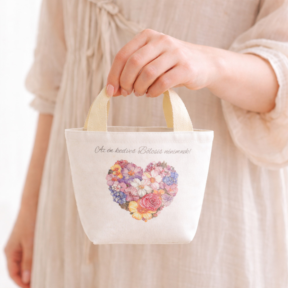 Pedagógusoknak ajándék - egyedi vászon szütyő