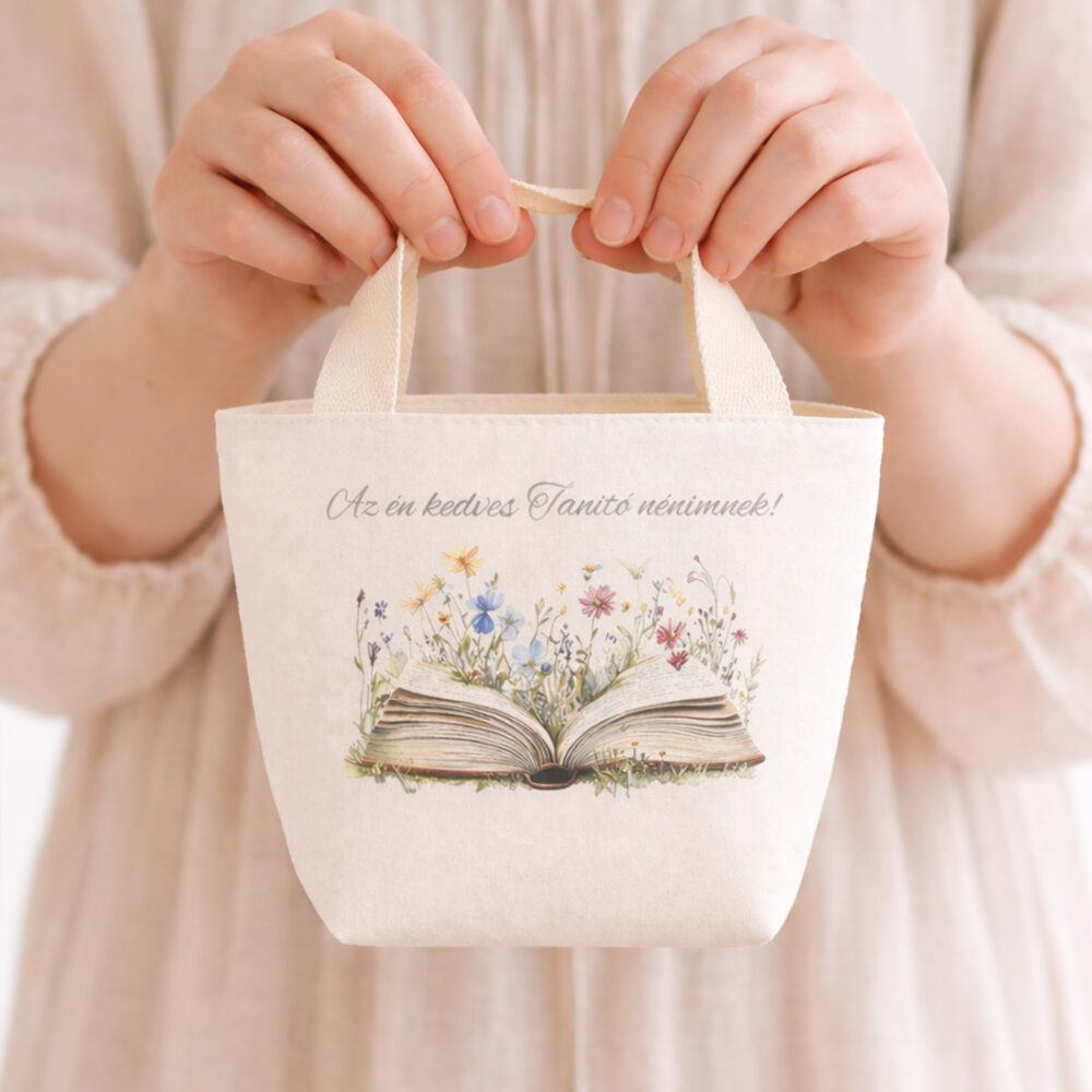 Pedagógusoknak ajándék - egyedi vászon szütyő