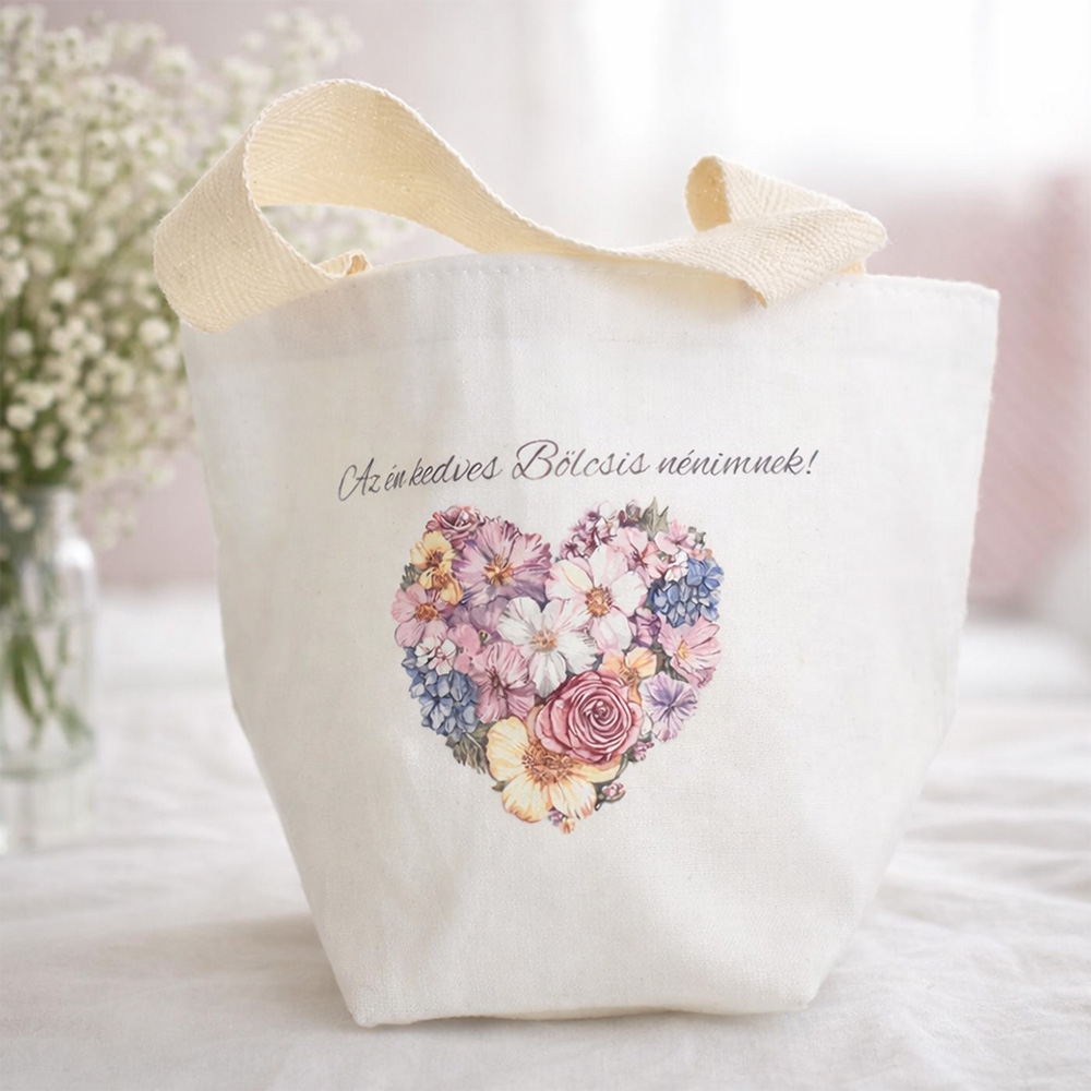 Pedagógusoknak ajándék - egyedi vászon szütyő