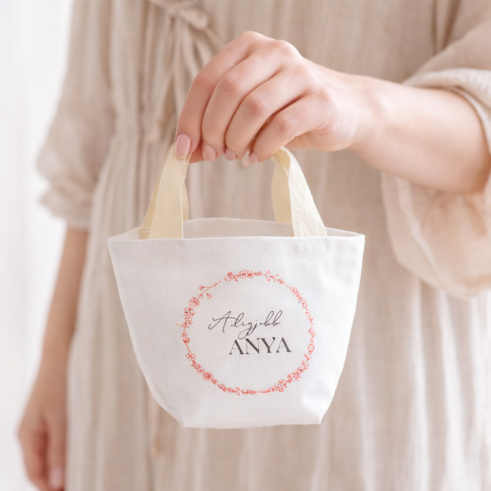 Vászon szütyő anyák napi ajándékhoz - Legjobb Anya felirattal