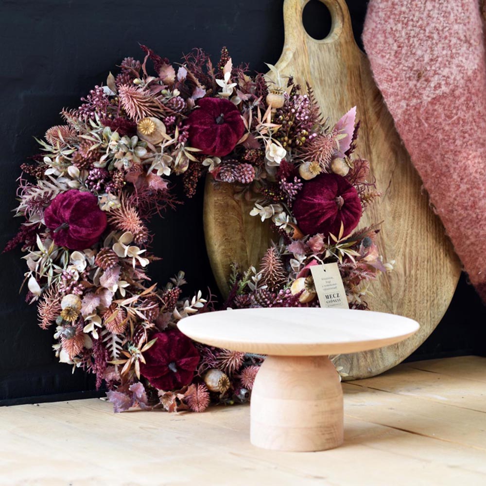 Elegáns bordó őszi koszorú - örök dekoráció - Image 8