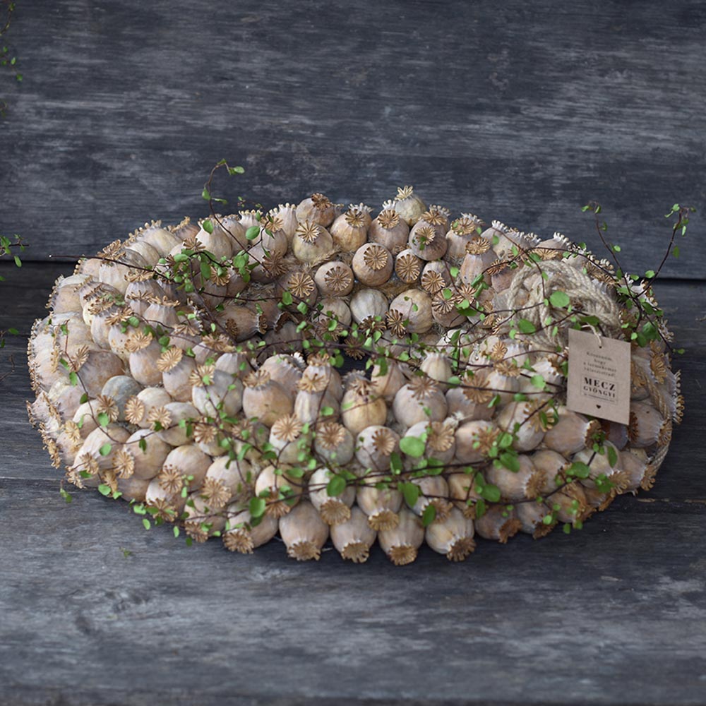 Természetes mákgubó koszorú dekoráció - Image 10