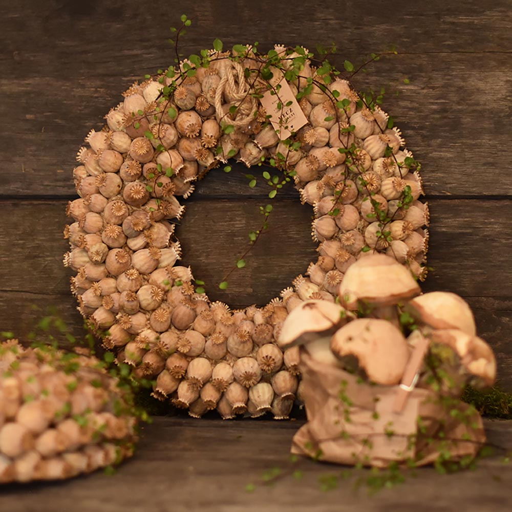 Természetes mákgubó koszorú dekoráció - Image 9