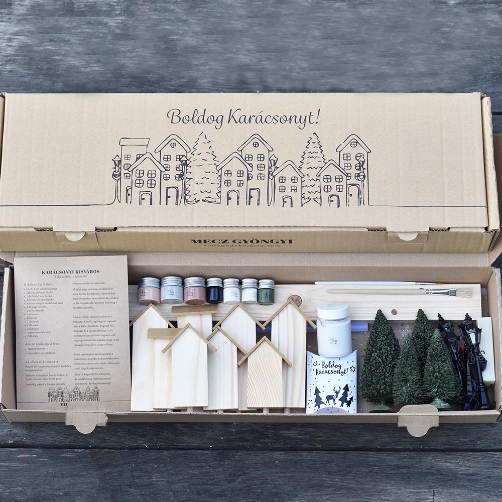 DIY karácsonyi havas házak, kisváros