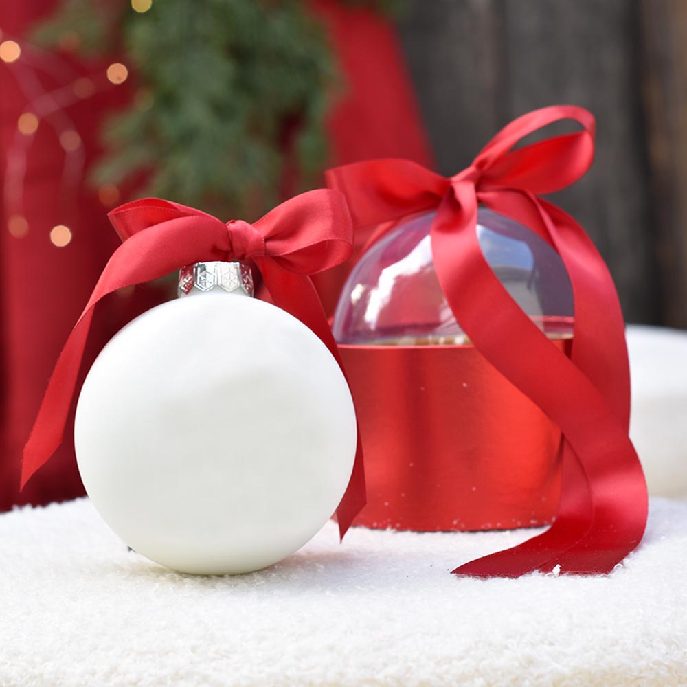 Egyedi karácsonyfa gömb díszdobozban