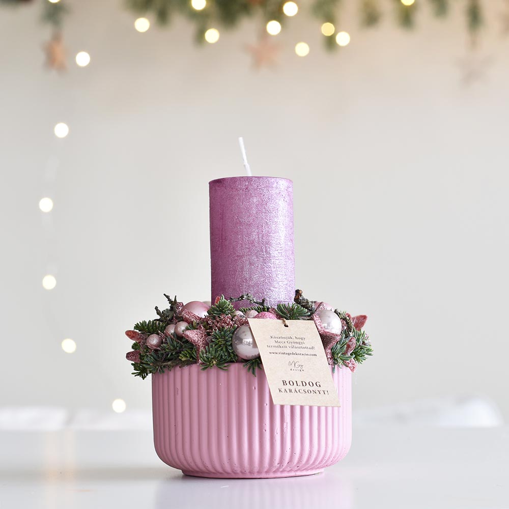 Gyertyás karácsonyi asztaldísz - többféle színben