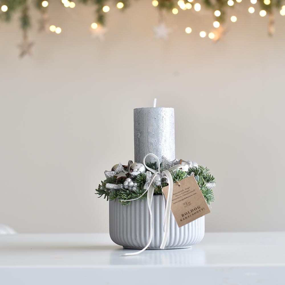 Gyertyás karácsonyi asztaldísz - többféle színben