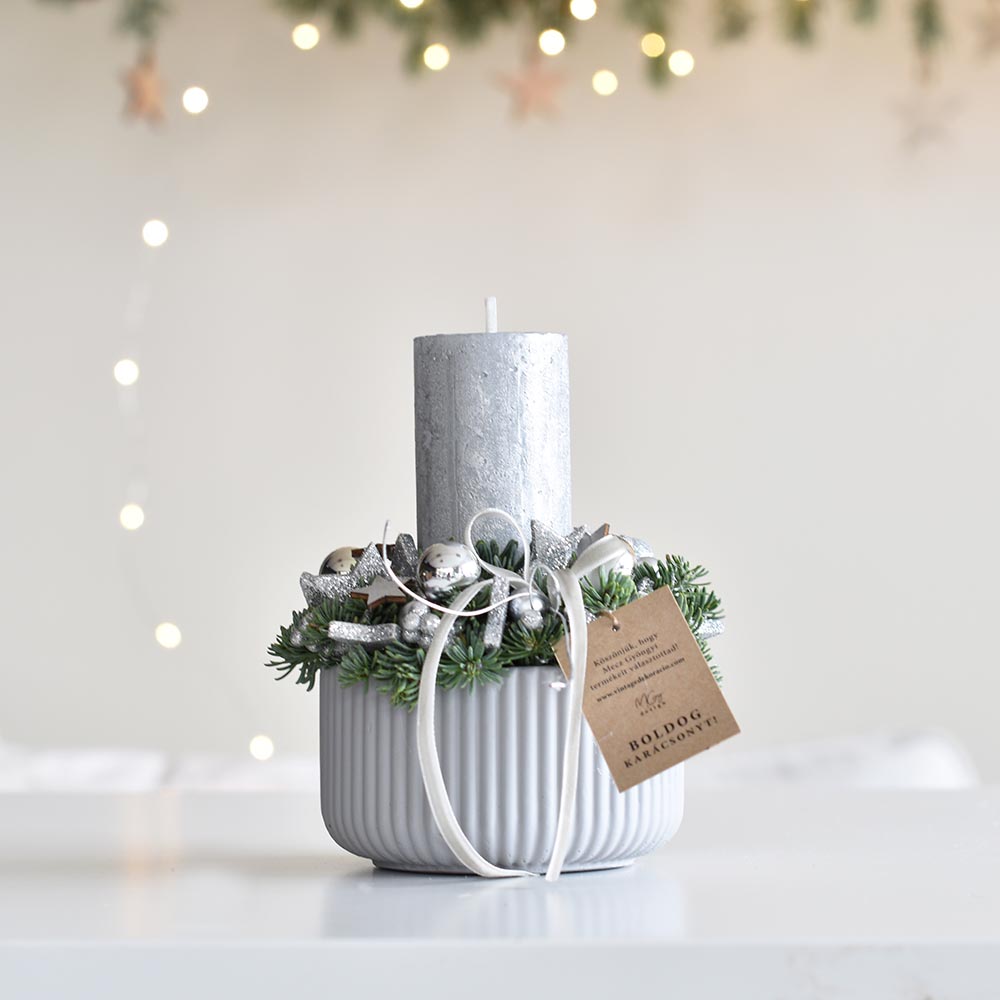 Gyertyás karácsonyi asztaldísz - többféle színben