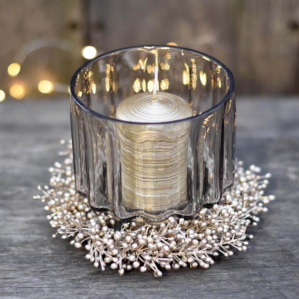 Karácsonyi asztaldísz - pezsgő színű