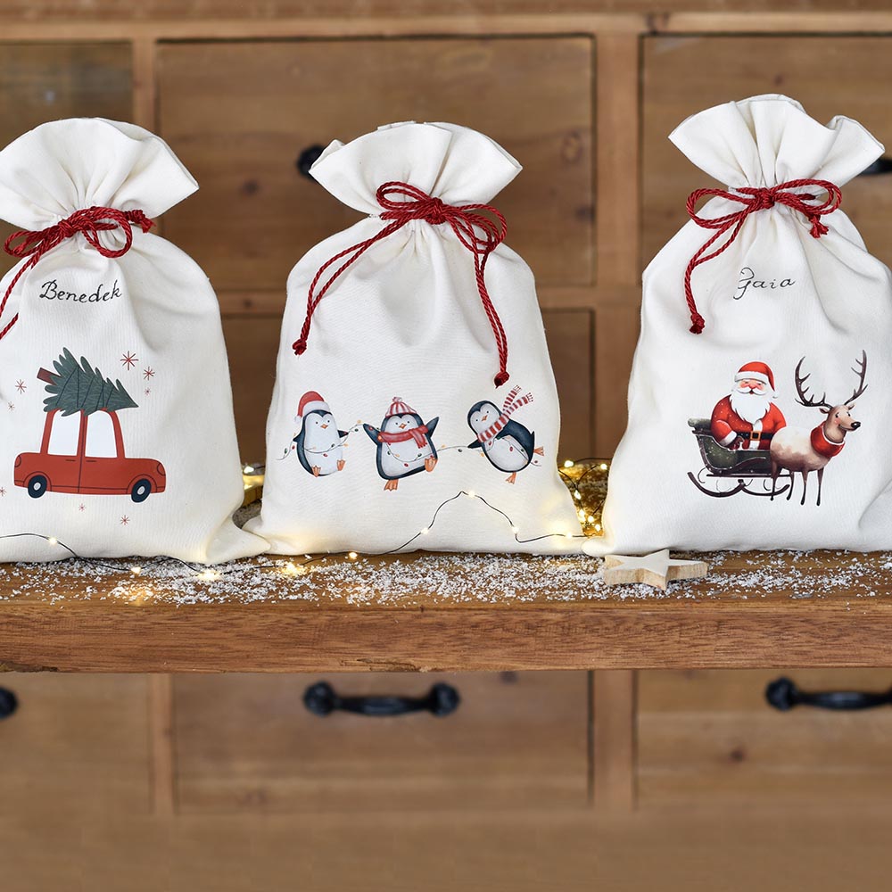 Mikulás zsák egyedi névvel