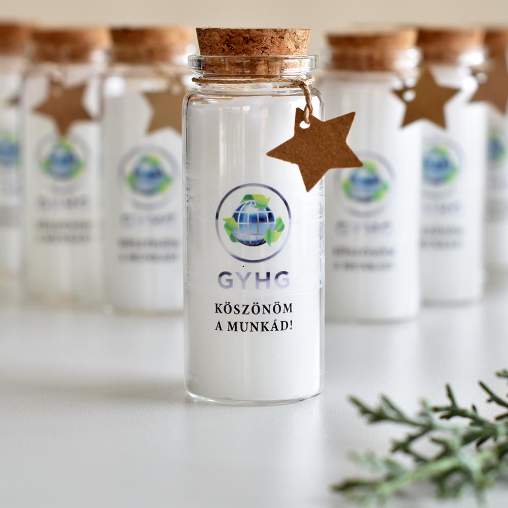 Céges illatgyertya ajándék - egyedi logóval kérhető