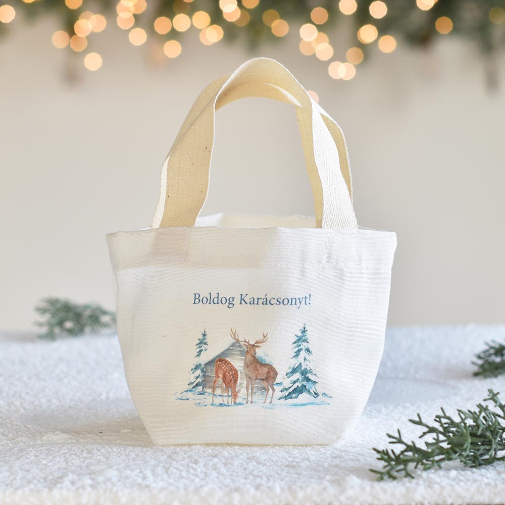 Karácsonyi ajándékoknak design-os vászon szütyő - magyar feliratos - Image 3