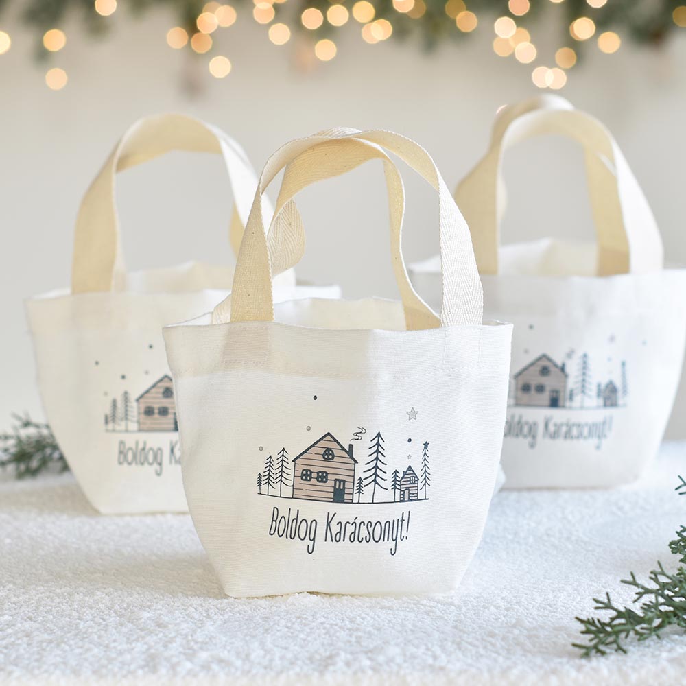 Karácsonyi ajándékoknak design-os vászon szütyő - magyar feliratos - Image 4