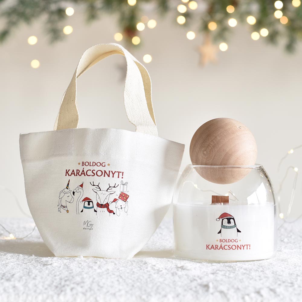 Karácsonyi ajándékoknak design-os vászon szütyő - magyar feliratos - Image 6