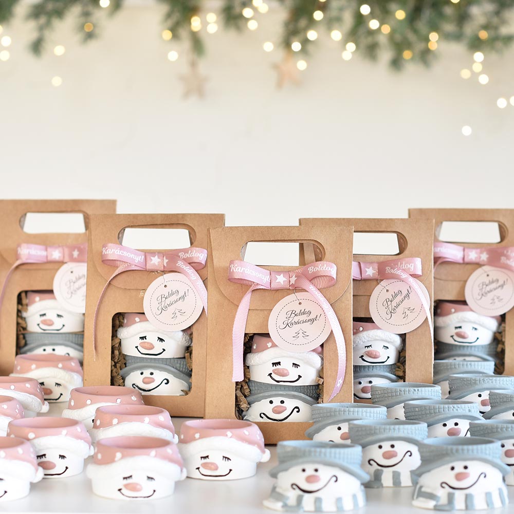 Alternative view of Praktikus karácsonyi ajándék - hóemberes mécsestartók