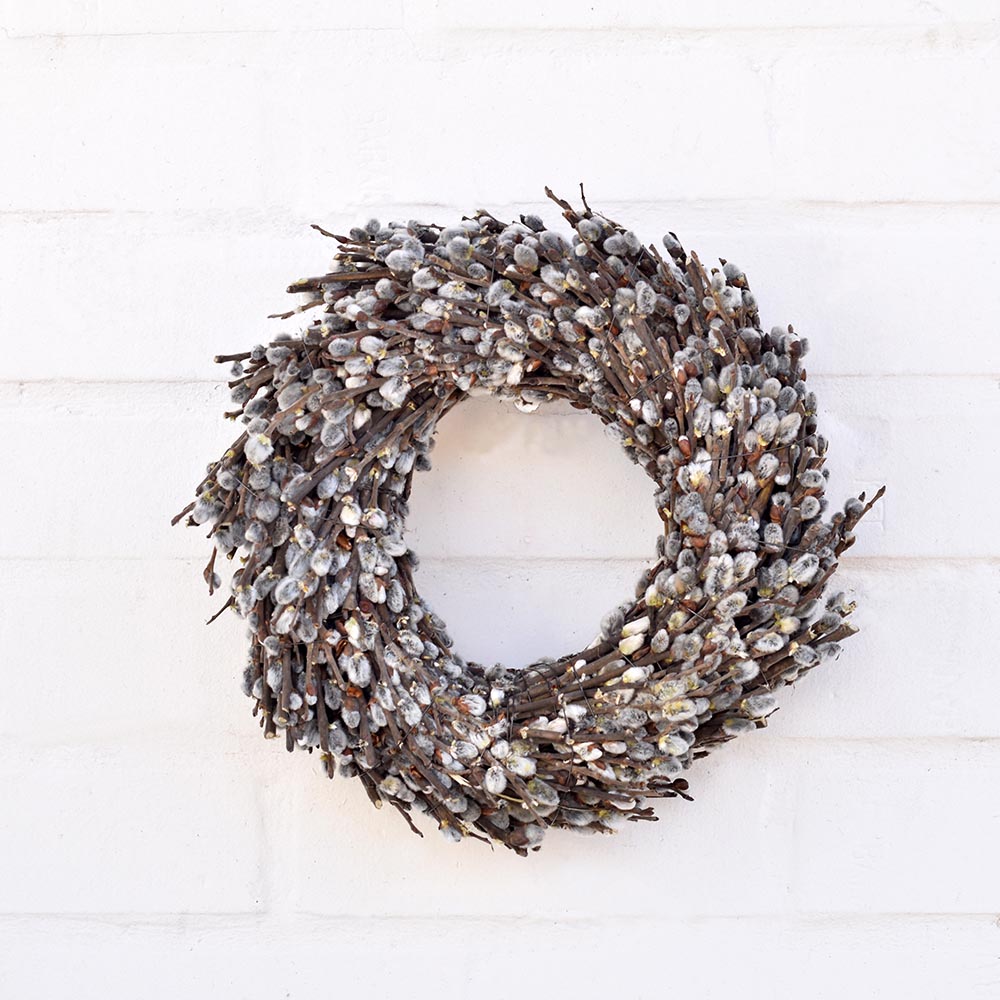 Dús barka koszorú - természetes húsvéti dekoráció