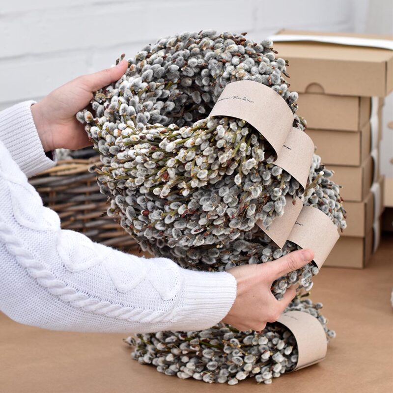 Dús barka koszorú - természetes húsvéti dekoráció