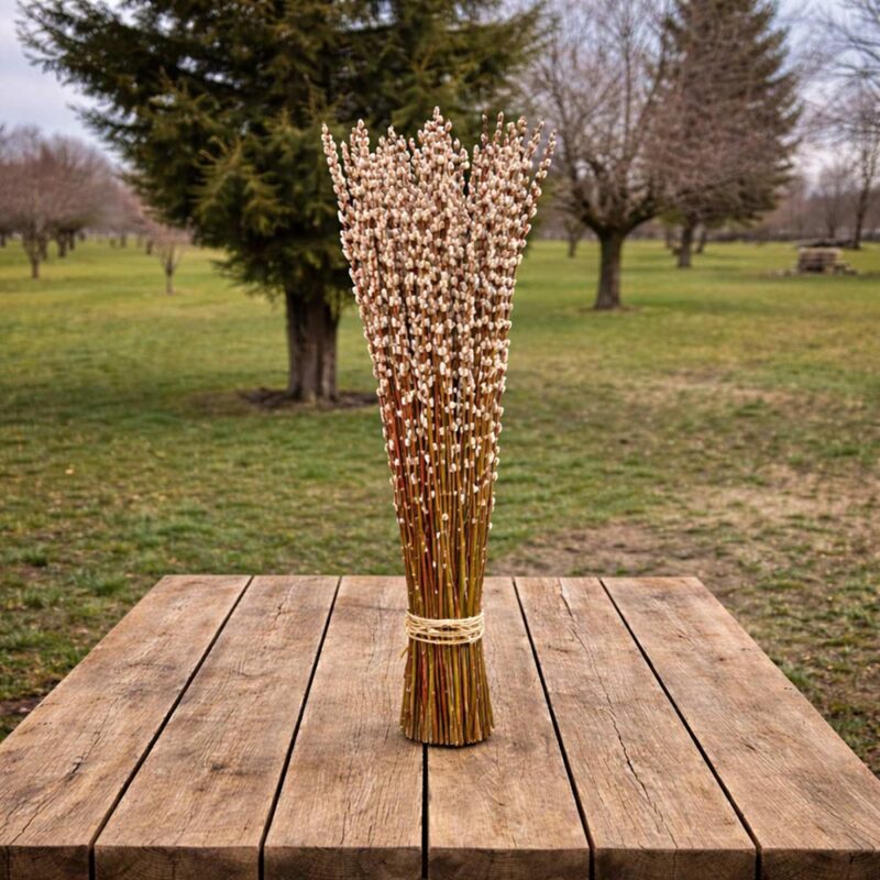 Hosszú szárú nagyszemű barka csokor - tavaszi dekoráció