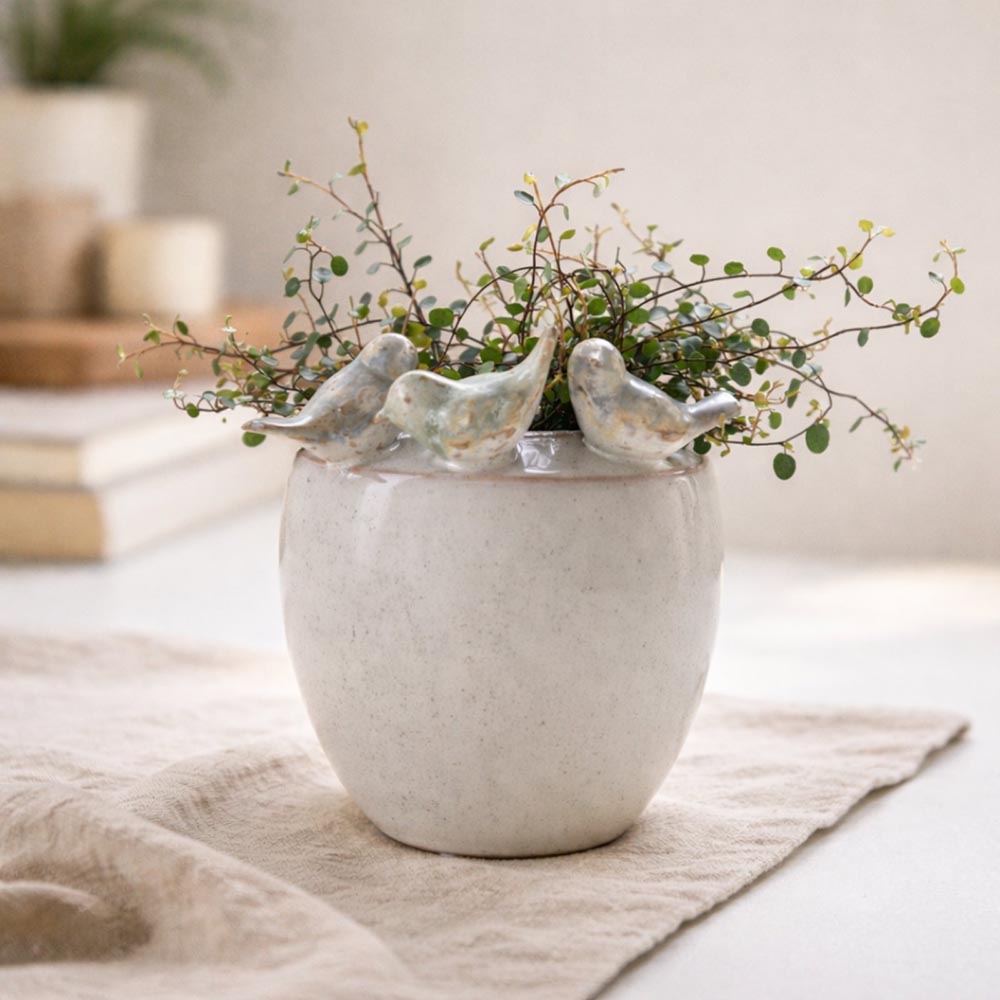 Madárkás kerámia kaspó