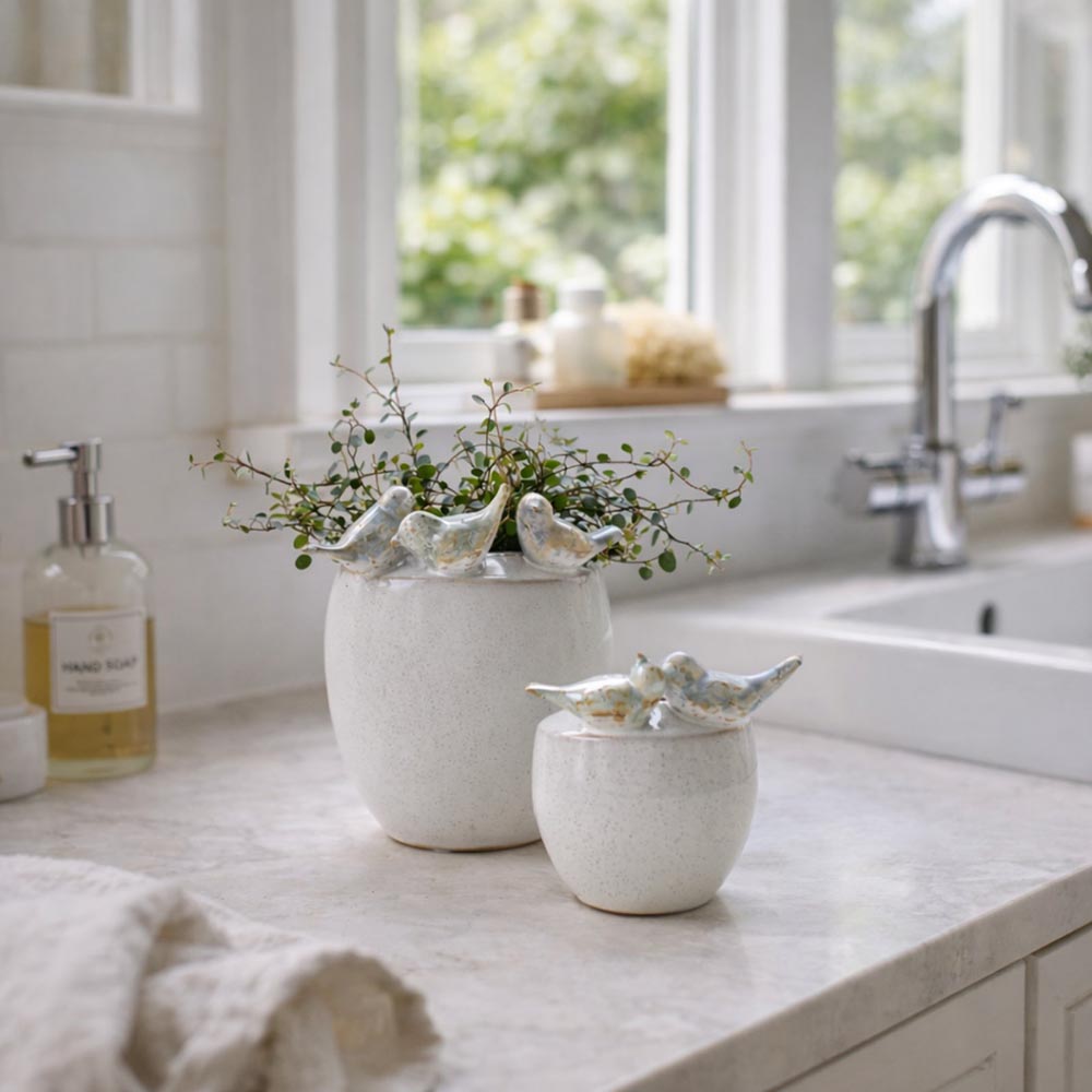 Madárkás kerámia kaspó