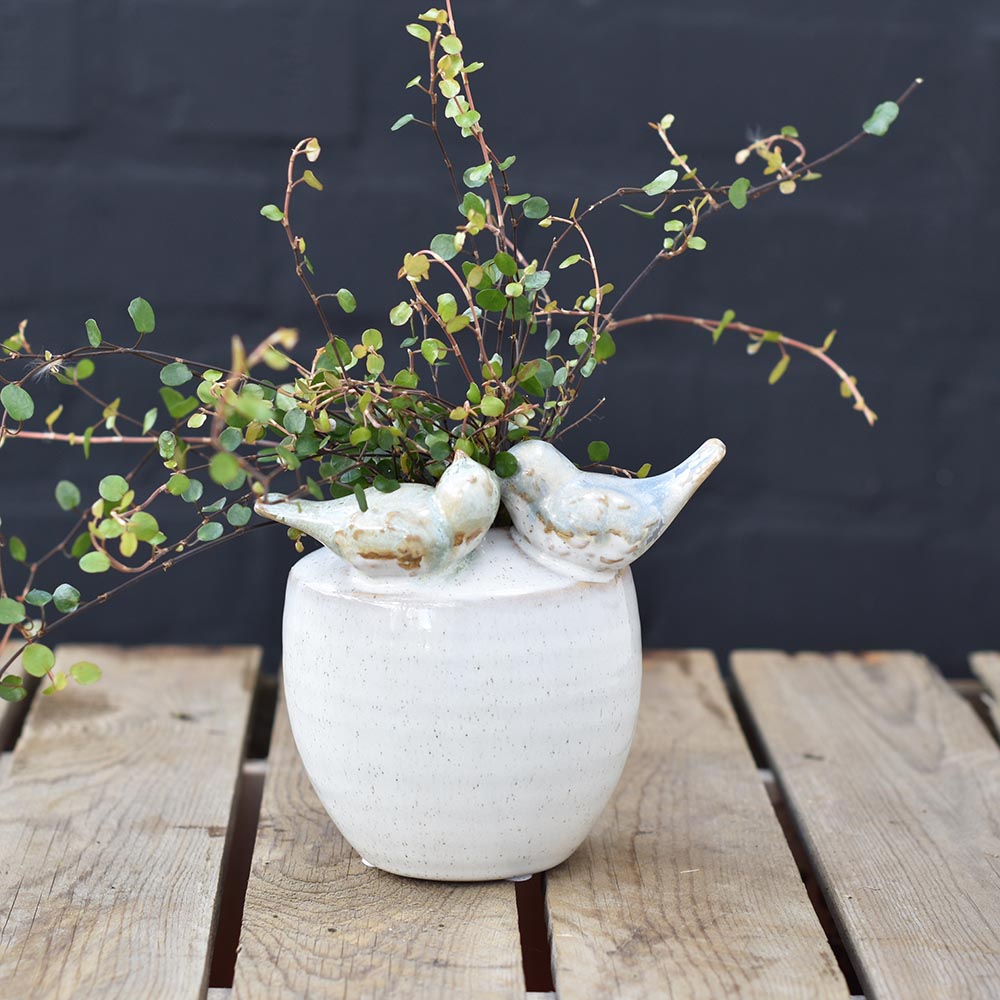 Madárkás kerámia kaspó