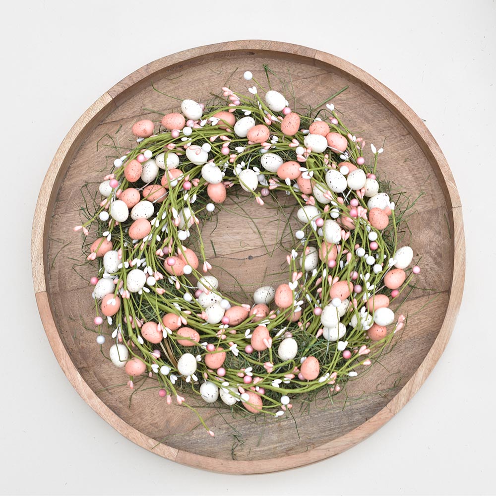 Pasztell tojásos húsvéti ajtódísz