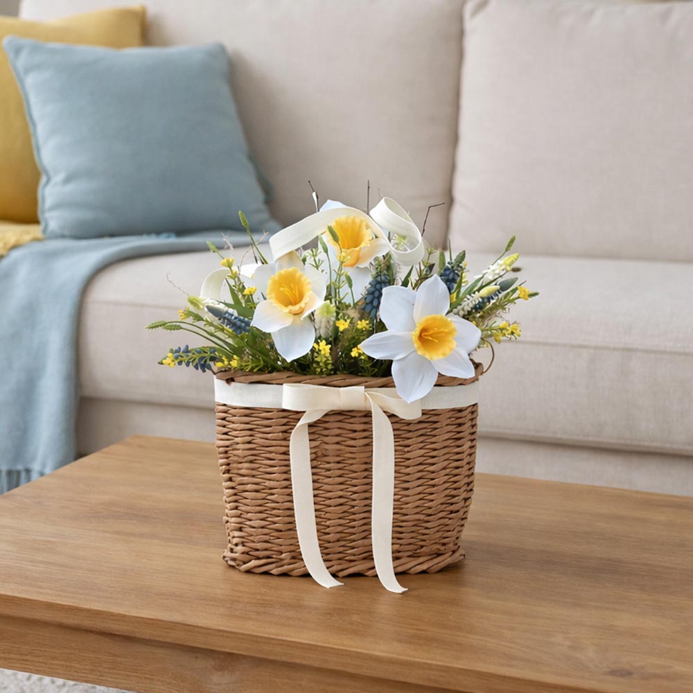 Tavaszi ajtódísz nárciszokkal