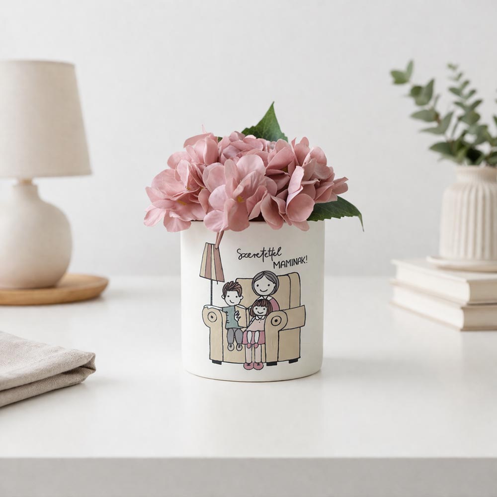 Anyák napi ajándék mamának - kaspó virággal