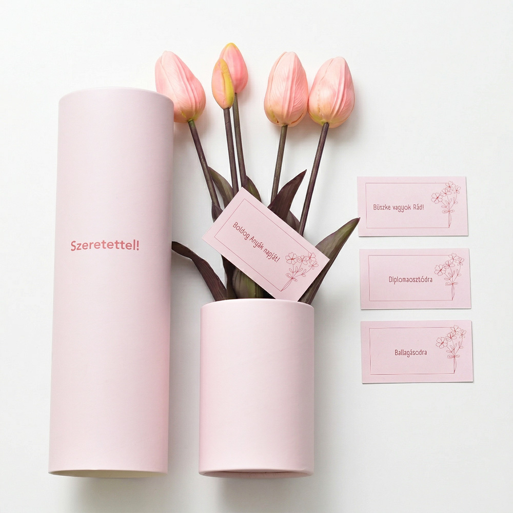 Anyák napi ajándék - tulipán díszdobozban
