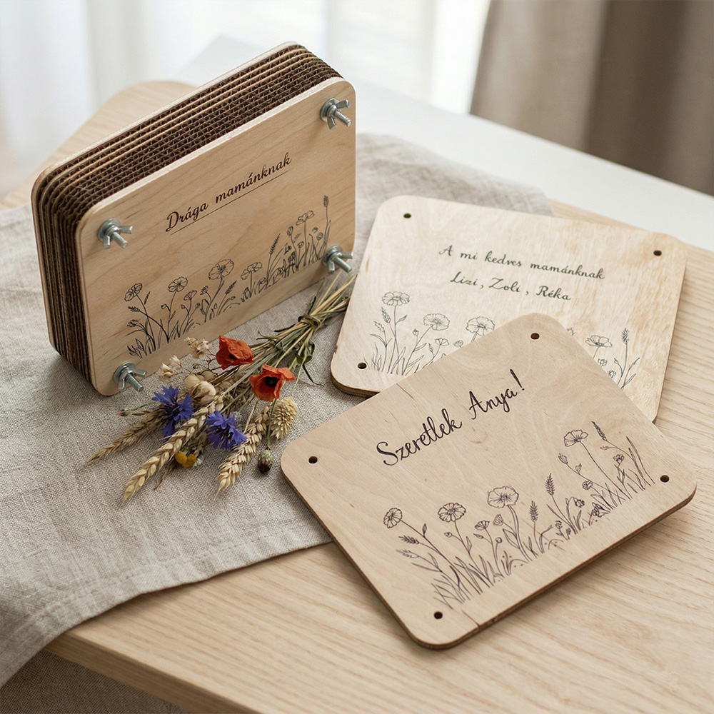 Anyák napi ajándék - virágprés egyedi felirattal