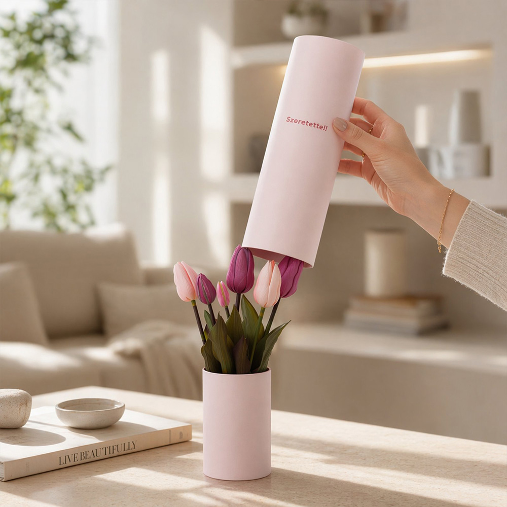 Elegáns ballagási ajándék - tulipán díszdobozban