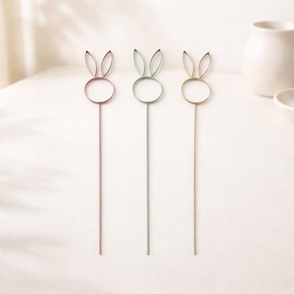 Nyuszi füles fém dekor pálca (3 db)