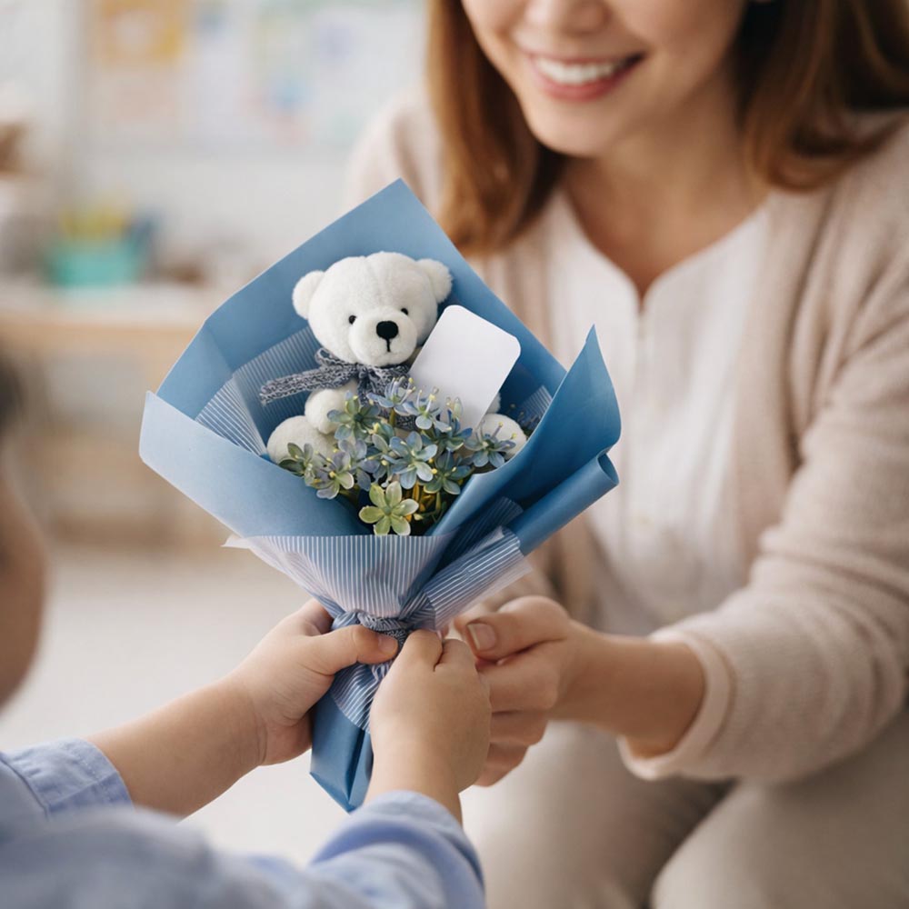 Ovis ballagási csokor gyerekeknek