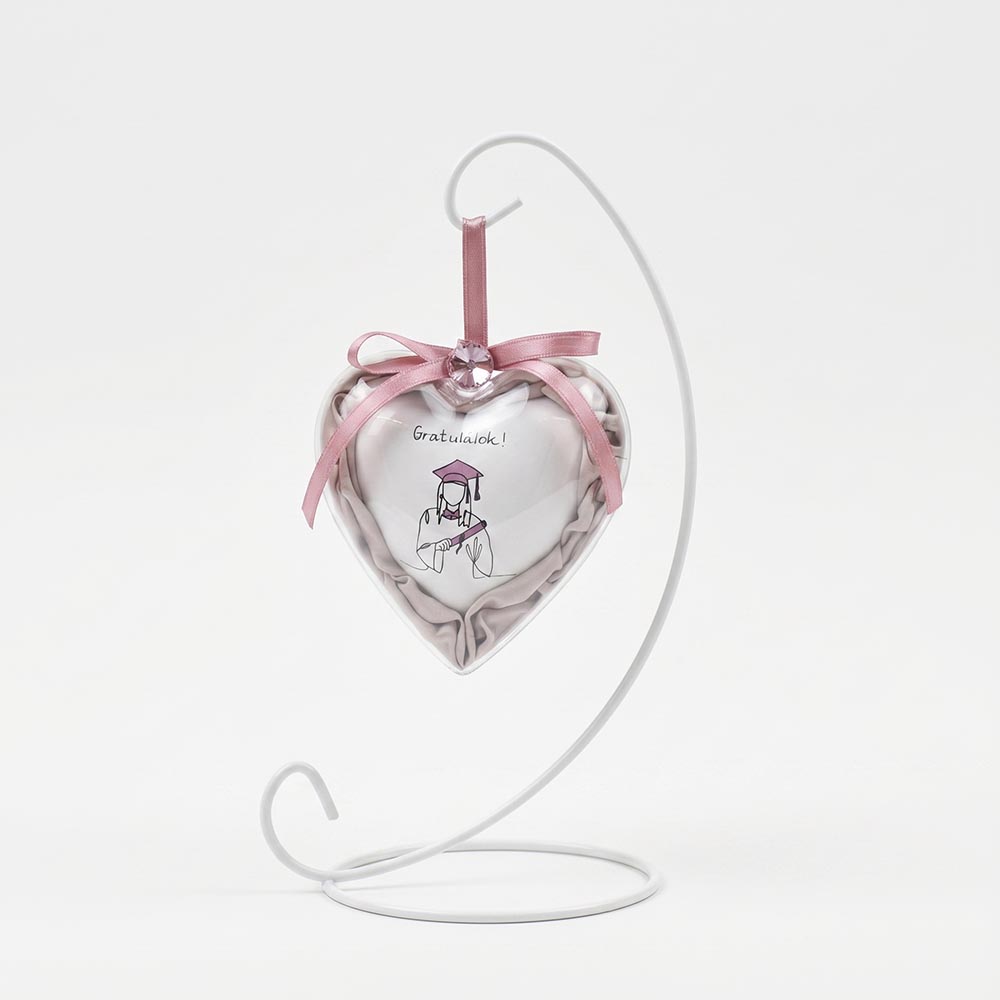 Egyedi ballagási ajándék plexi szívben
