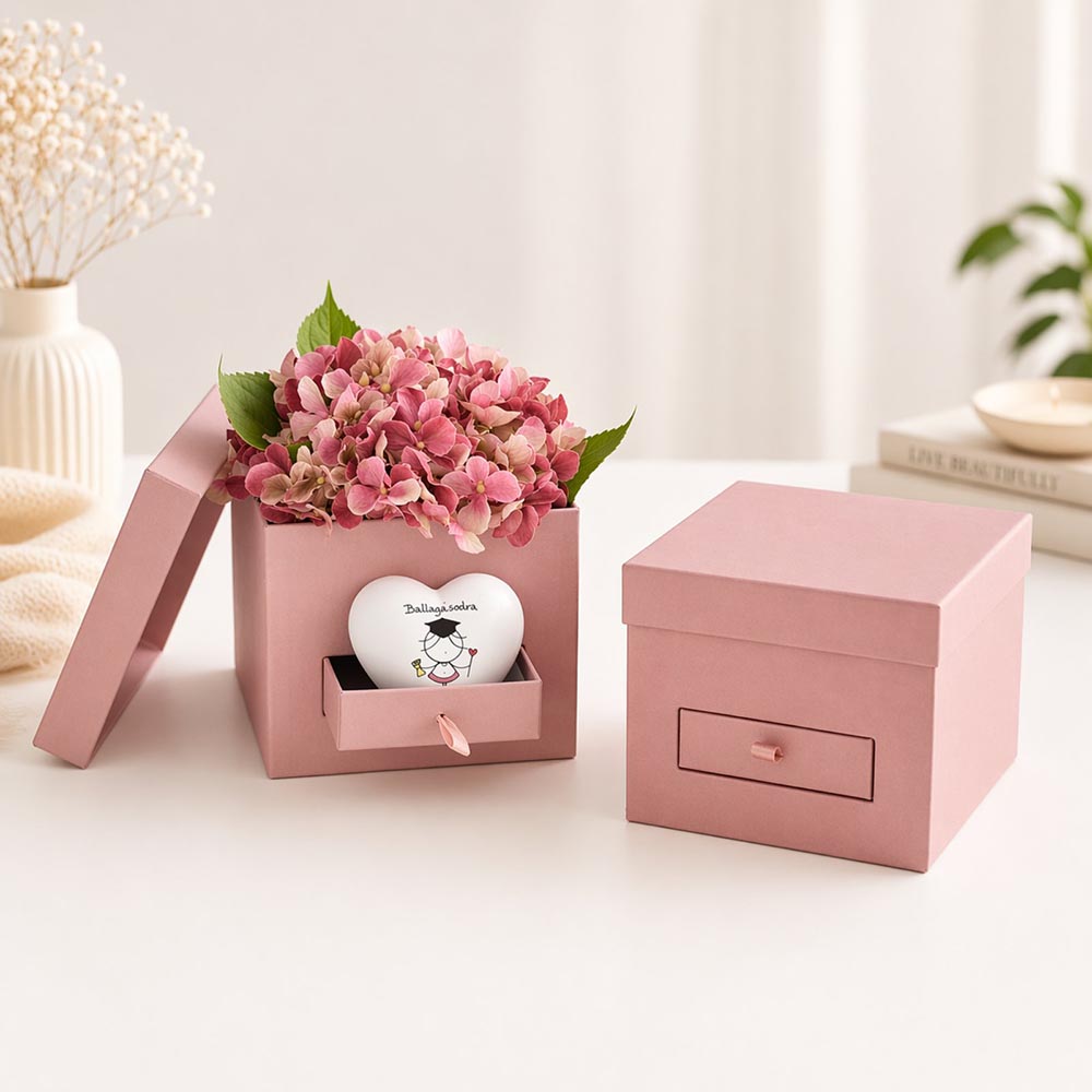 Egyedi ballagási pénzátadó doboz lányoknak - virágos