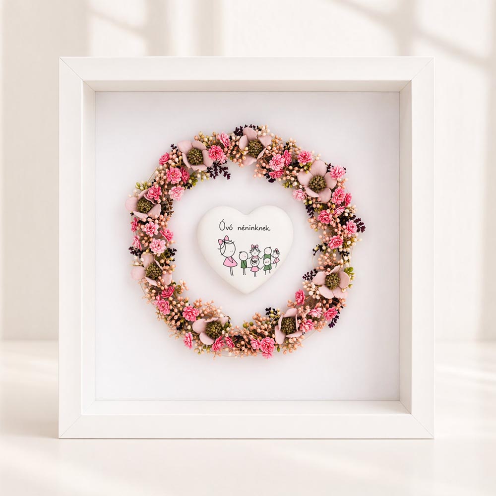 Egyedi pedagógus ajándék - 3D virágos képkeret LED világítással