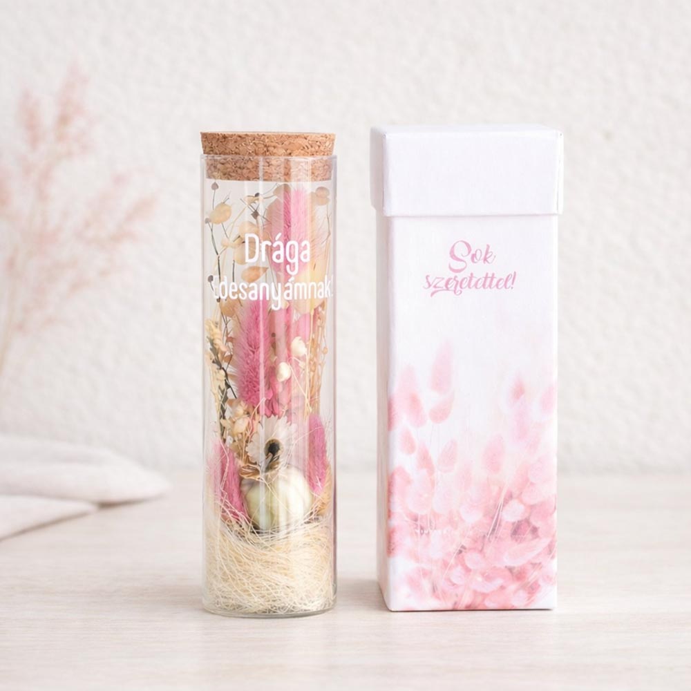 Szülőköszöntő ajándék - Üzenet a palackban díszdobozban