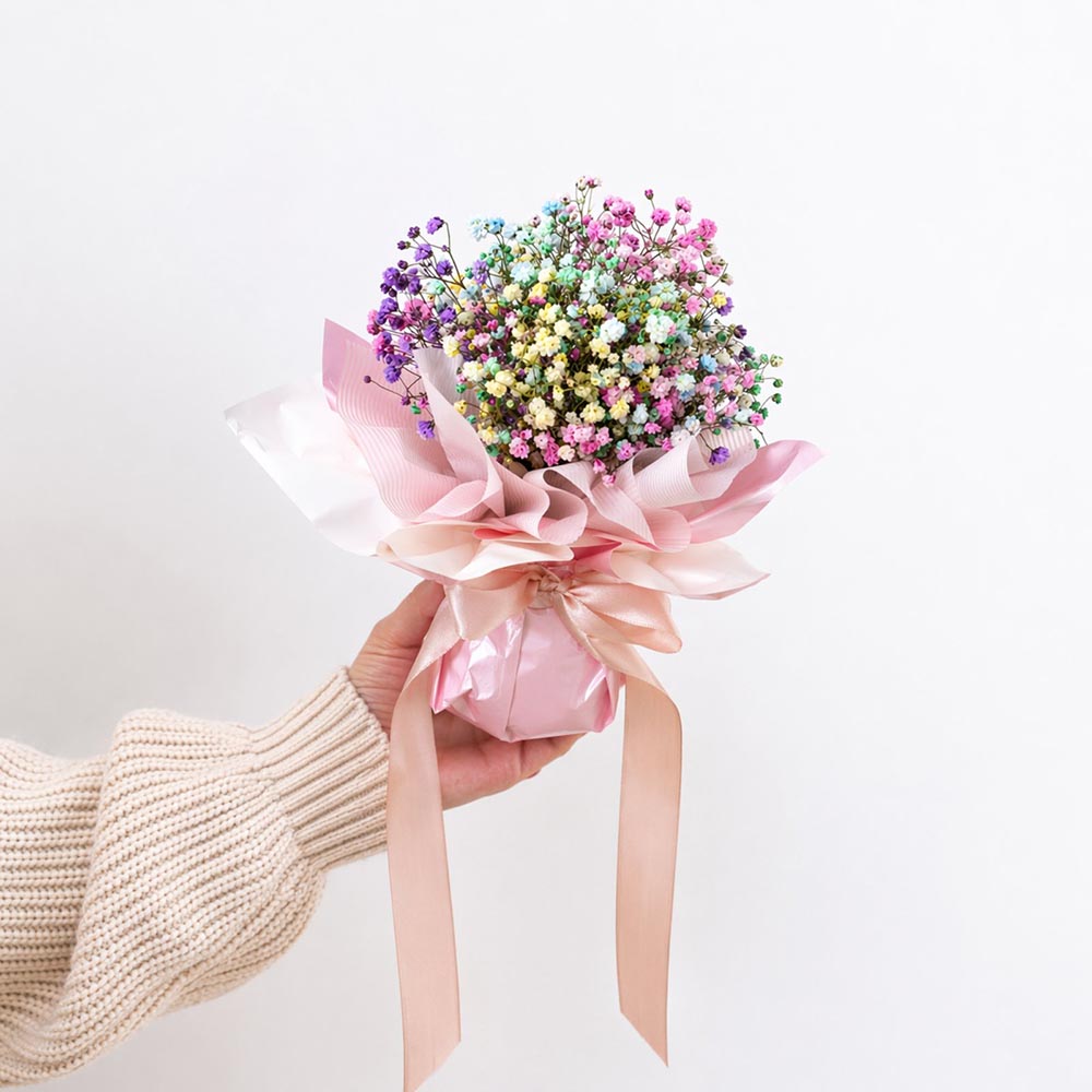 Különleges ballagási színes virágcsokor - színes rezgő