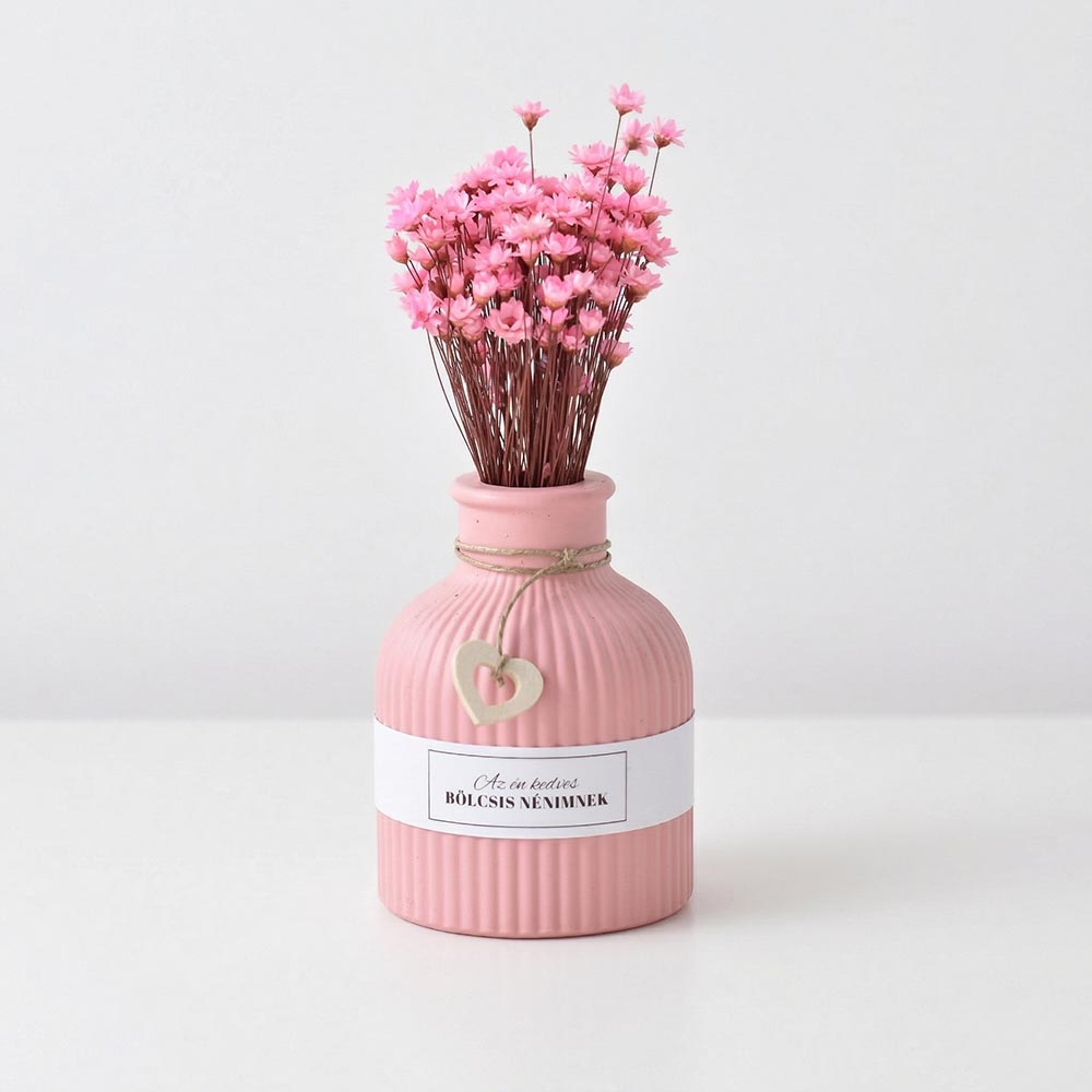 Pedagógus ajándék szárított virág vázában