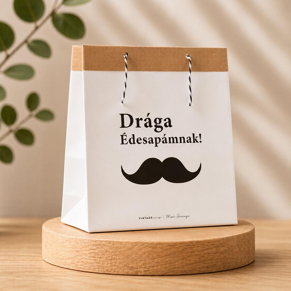 Apák napi ajándéktasak - natúr vagy fehér változatban