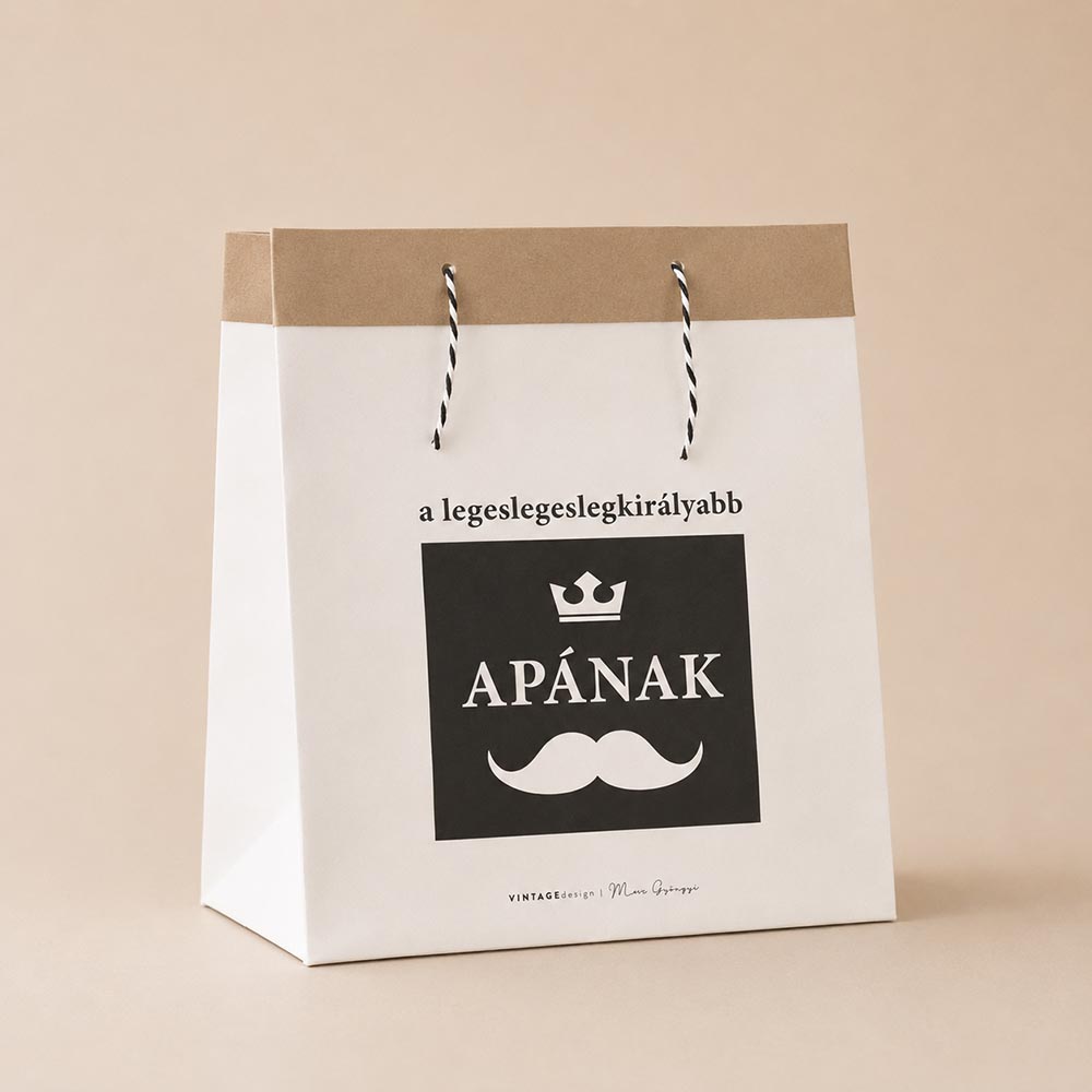 Apák napi ajándéktasak - natúr vagy fehér változatban
