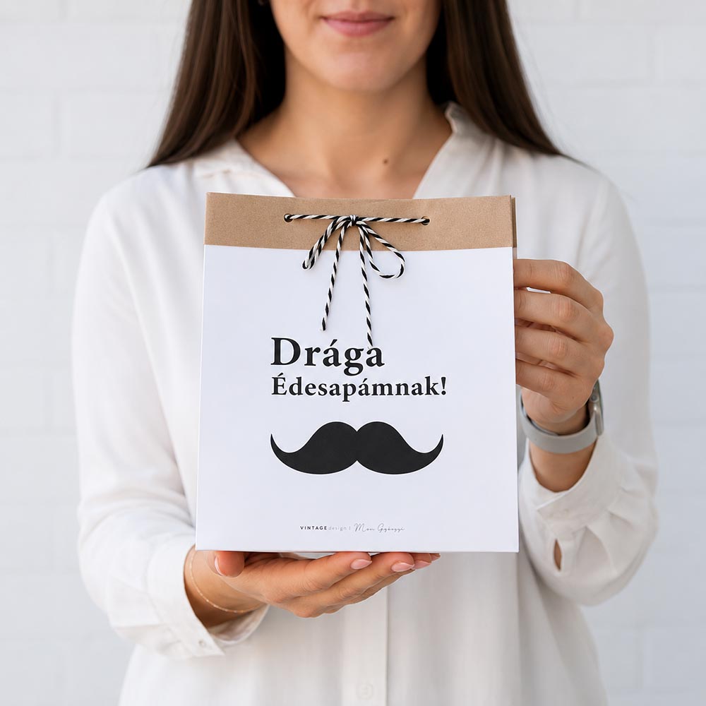 Apák napi ajándéktasak - natúr vagy fehér változatban
