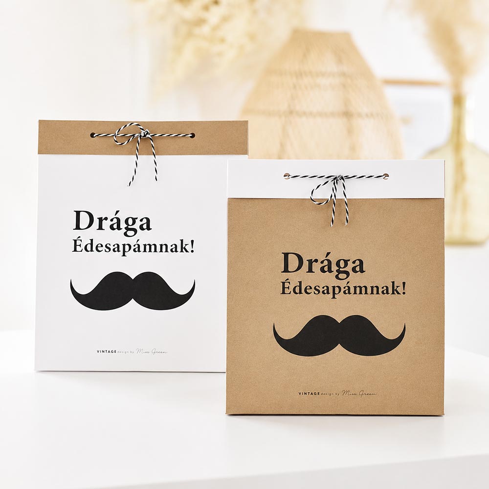 Apák napi ajándéktasak - natúr vagy fehér változatban